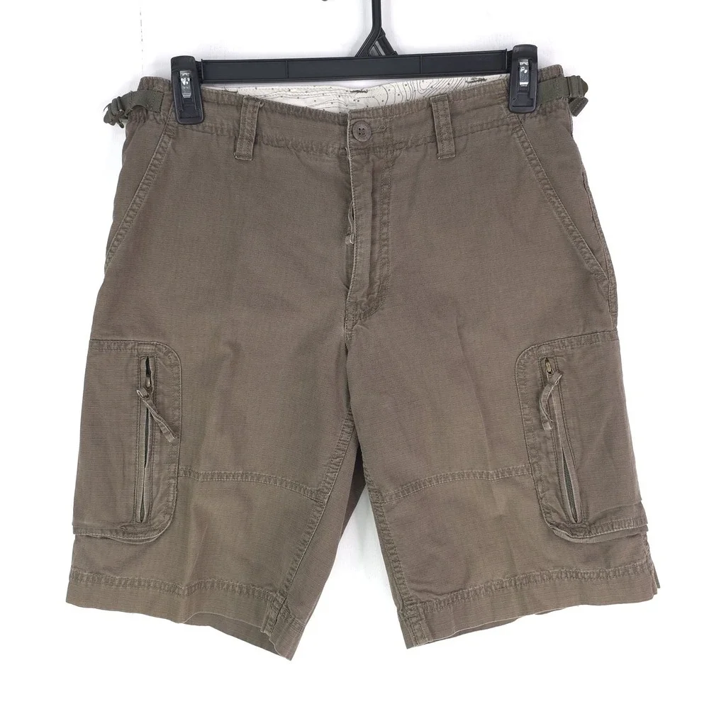 The North Face Mens 32‎ Cargo Shorts Green Ripstop Adjustable Waist 11
